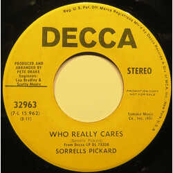 Sorrells Pickard Who Really Cares / Marianna USED VINYL 7INCH 45 RPM PROMO