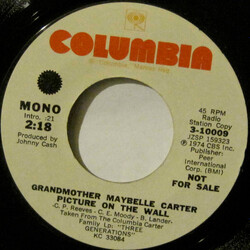 Anita Carter / Maybelle Carter Sweet Memories / Picture On The Wall USED VINYL 7INCH 45 RPM SINGLE PROMO STYRENE MONO
