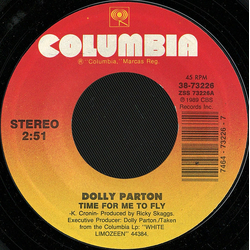 Dolly Parton Time For Me To Fly Vinyl 7" USED