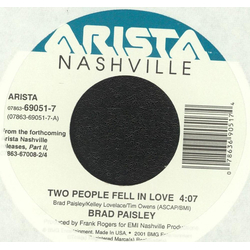 Brad Paisley Two People Fell In Love / Me Neither Vinyl 7" USED