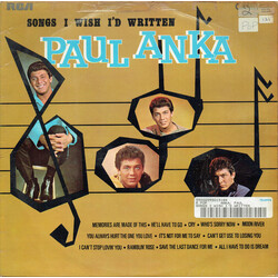Paul Anka Songs I Wish I'd Written Vinyl LP USED