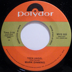 Mark Dinning Teen Angel / Bye Now Baby Vinyl 7" USED