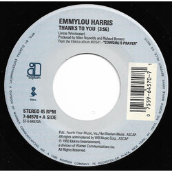 Emmylou Harris Thanks To You / Lovin' You Again USED VINYL 7INCH 45 RPM SINGLE