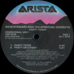 Dave Stewart And The Spiritual Cowboys Party Town VINYL 12" USED