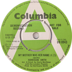 Hurricane Smith My Mother Was Her Name USED VINYL 7INCH 45 RPM SINGLE PROMO