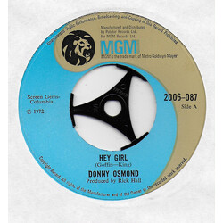 Donny Osmond Hey Girl / I Knew You When USED VINYL 7INCH 45 RPM SINGLE