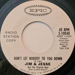 Jim & Jesse And The Virginia Boys Don't Let Nobody Tie You Down / If You've Seen One You've Seen Them All USED VINYL 7INCH 45 RPM SINGLE PROMO WHITE L