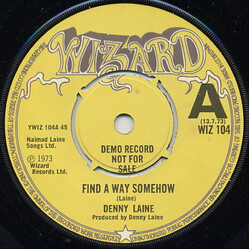 Denny Laine Find A Way Somehow USED VINYL 7INCH SINGLE PROMO