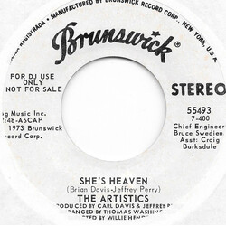 The Artistics She's Heaven Vinyl 7" USED