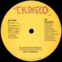 Joe Thomas Plato's Retreat / A Place In Space VINYL 12" USED
