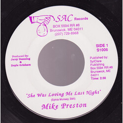 Mike Preston (5) She Was Loving Me Last Night USED VINYL 7INCH 45 RPM SINGLE