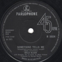 Cilla Black Something Tells Me (Something's Gonna Happen Tonight) USED VINYL 7INCH 45 RPM SINGLE