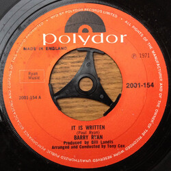 Barry Ryan It Is Written USED VINYL 7INCH 45 RPM