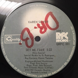 Karen Silver Set Me Free USED VINYL 12INCH 33 S RPM