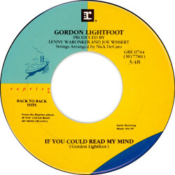 Gordon Lightfoot If You Could Read My Mind / Me And Bobby McGee USED VINYL 7INCH 45 RPM SINGLE
