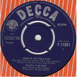 Dana Valery This Is My Prayer / Would I Love You Again VINYL 7" USED