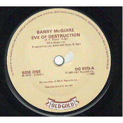 Barry McGuire / Three Dog Night Eve Of Destruction / Mama Told Me Not To Come USED VINYL 7INCH STEREO 45 RPM REISSUE