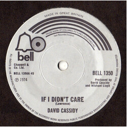 David Cassidy If I Didn't Care USED VINYL 7INCH 45 RPM