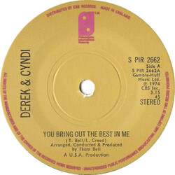 Derek & Cyndi You Bring Out The Best In Me USED VINYL 7INCH SINGLE 45 RPM