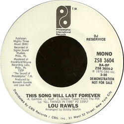 Lou Rawls This Song Will Last Forever USED VINYL 7INCH 45 RPM PROMO STEREO MONO