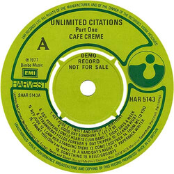 Café Crème Unlimited Citations USED VINYL 7INCH 45 RPM PROMO