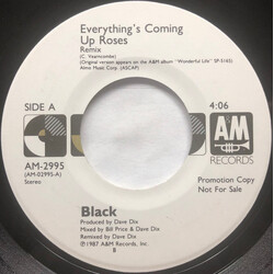 Black (2) Everything's Coming Up Roses USED VINYL 7INCH SINGLE PROMO STEREO