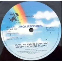Reality (11) Stand Up And Be Counted / Monday Morning Feeling USED VINYL 12INCH 45 RPM STEREO