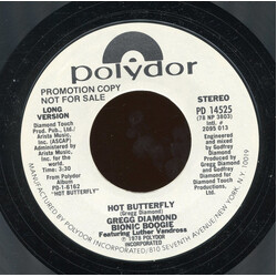 Gregg Diamond / Bionic Boogie / Luther Vandross Hot Butterfly USED VINYL 7INCH 45 RPM SINGLE PROMO STYRENE