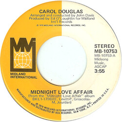 Carol Douglas Midnight Love Affair USED VINYL 7INCH 45 RPM STEREO