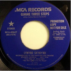 Lynyrd Skynyrd Gimme Three Steps USED VINYL 7INCH 45 RPM PROMO