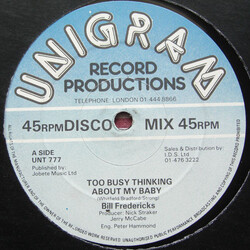 Bill Fredericks Too Busy Thinking About My Baby VINYL 12" USED