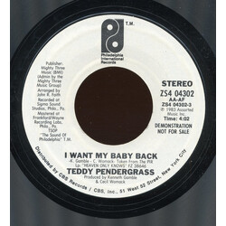 Teddy Pendergrass I Want My Baby Back USED VINYL 7INCH PROMO STYRENE