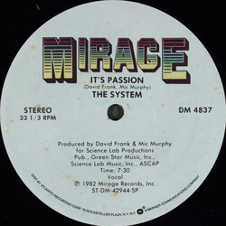 The System It's Passion VINYL 12" USED