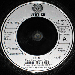 Aphrodite's Child Break USED VINYL 7INCH 45 RPM SINGLE