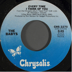 The Babys Every Time I Think Of You Vinyl 7" USED