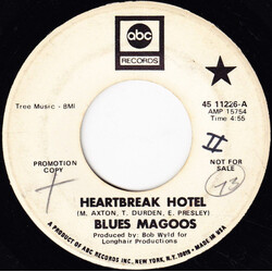 Blues Magoos Heartbreak Hotel / I Can Feel It (Feelin' Time) USED VINYL 7INCH 45 RPM PROMO