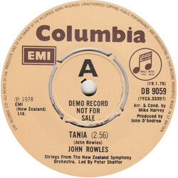 John Rowles Tania USED VINYL 7INCH 45 RPM SINGLE PROMO