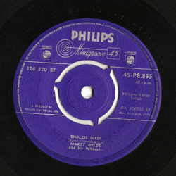 Marty Wilde And His Wildcats Endless Sleep Vinyl 7" USED