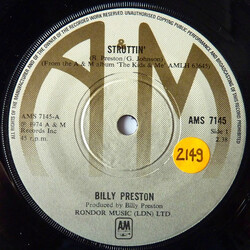 Billy Preston Struttin' USED VINYL 7INCH 45 RPM SINGLE