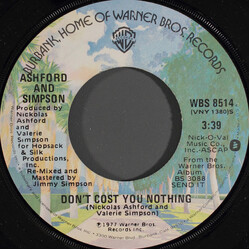 Ashford & Simpson Don't Cost You Nothing USED VINYL 7INCH 45 RPM SINGLE STEREO