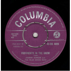 Johnny Duncan & His Blue Grass Boys Footprints In The Snow USED VINYL 7INCH 45 RPM SINGLE