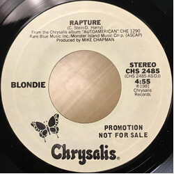 Blondie Rapture USED VINYL 7INCH 45 RPM PROMO STYRENE STEREO