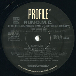 Run-DMC / Method Man The Beginning (No Further Delay) VINYL 12" USED