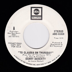 Denny Doherty / Jimmie Haskell To Claudia On Thursday USED VINYL 7INCH 45 RPM PROMO
