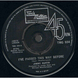 Jimmy Ruffin I've Passed This Way Before / Sad And Lonesome Feeling VINYL 7" USED