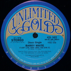 Barry White It Ain't Love, Babe (Until You Give It) USED VINYL 12INCH 33 S RPM