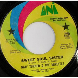 Nate Turner (2) / The Mirettes Sweet Soul Sister / Rap,Run It On Down USED VINYL 7INCH 45 RPM SINGLE PROMO
