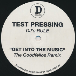 DJ's Rule Get Into The Music USED VINYL 12INCH 33 S RPM 45 RPM TEST PRESSING
