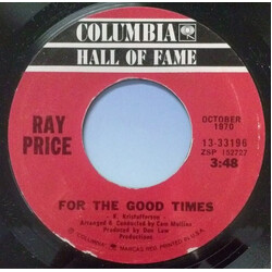 Ray Price For The Good Times / I Won't Mention It Again USED VINYL 7INCH 45 RPM REISSUE STYRENE