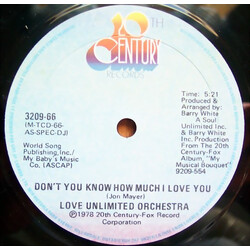 Love Unlimited Orchestra Don't You Know How Much I Love You / Hey Look At Me, I'm In Love VINYL 12" USED